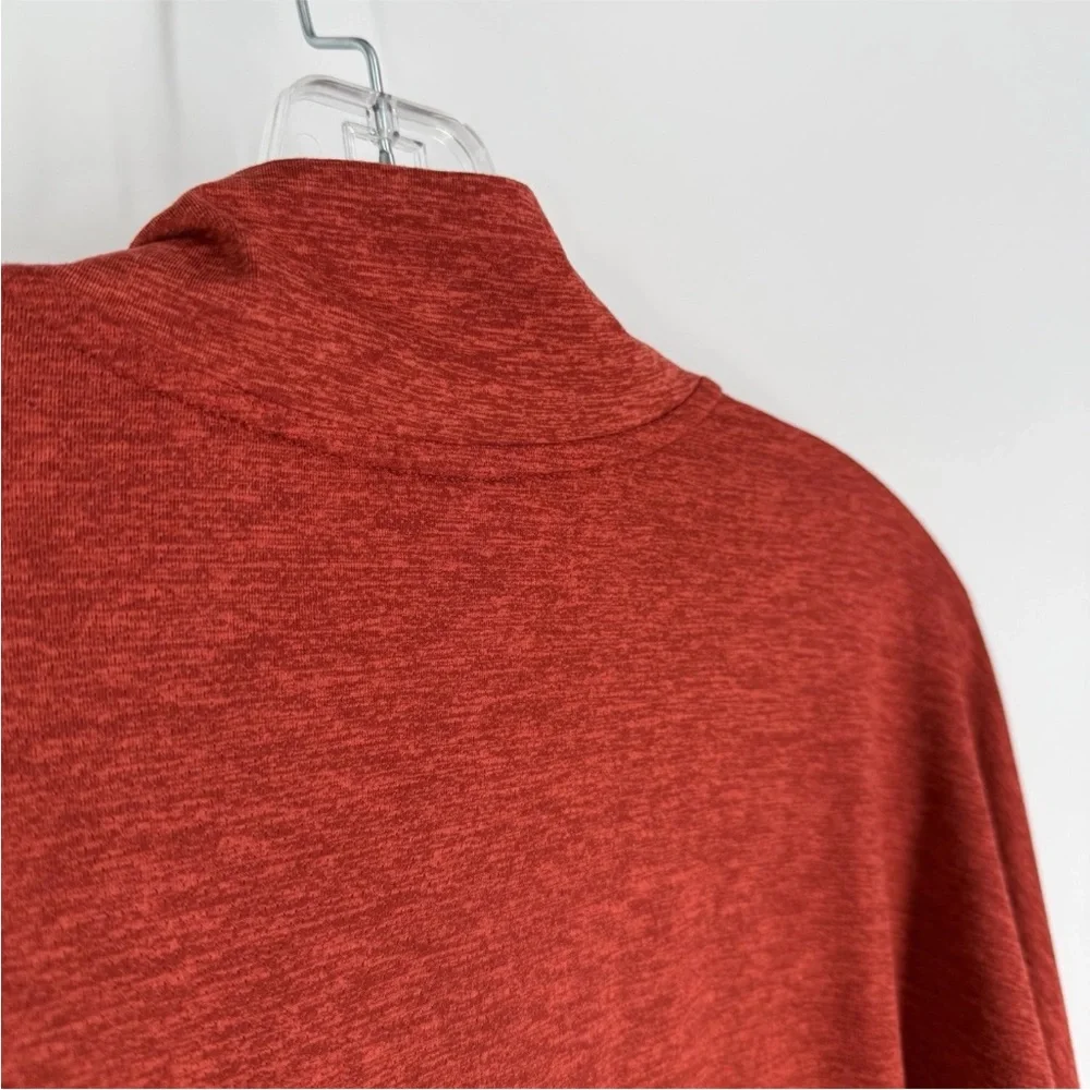 Nike Running Shirt Womens Size Small Copper Dri-Fit Stretch 1/4 Zip Thumbholes